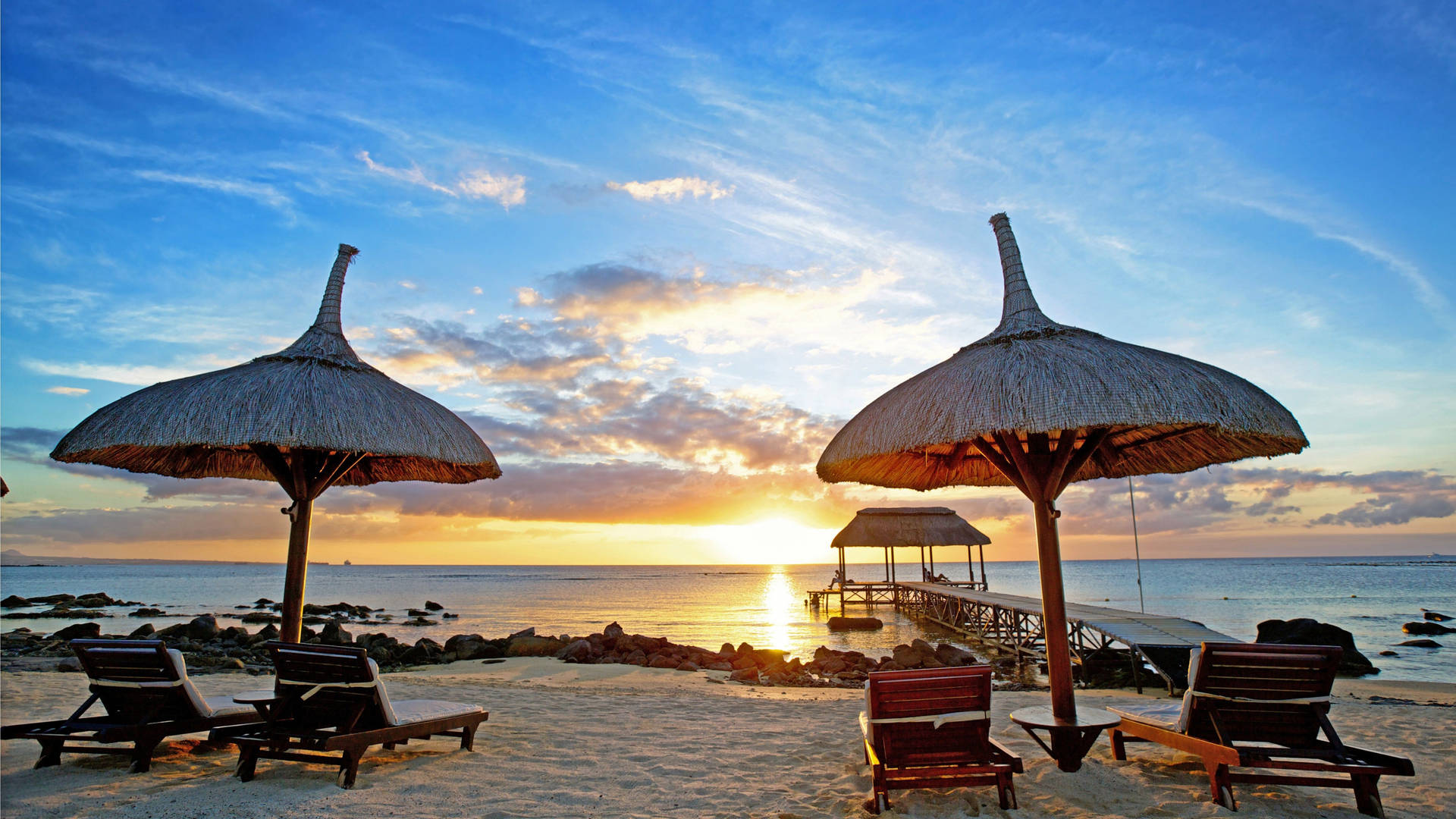 Mauritius Beach Sunset View Wallpaper