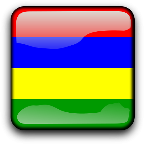 Mauritius Flag Button Design PNG