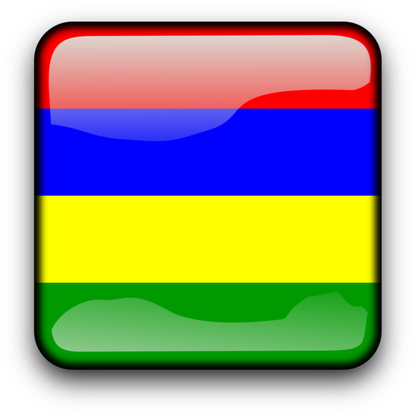 Mauritius Flag Button Design PNG