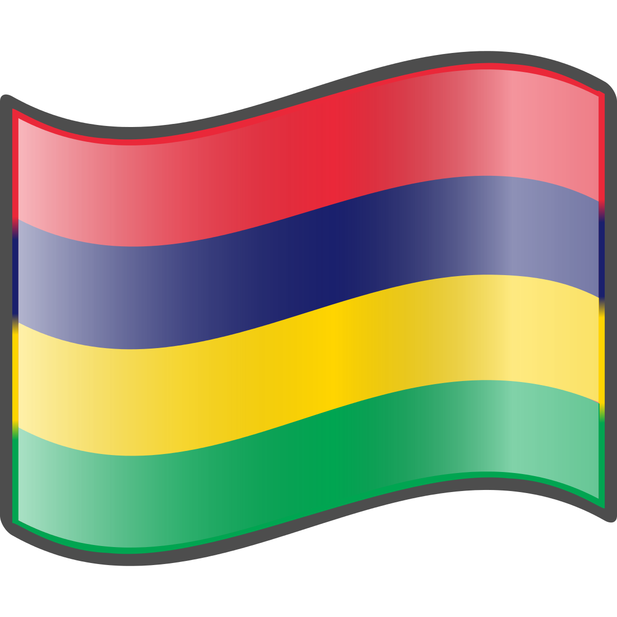 Mauritius National Flag Waving PNG