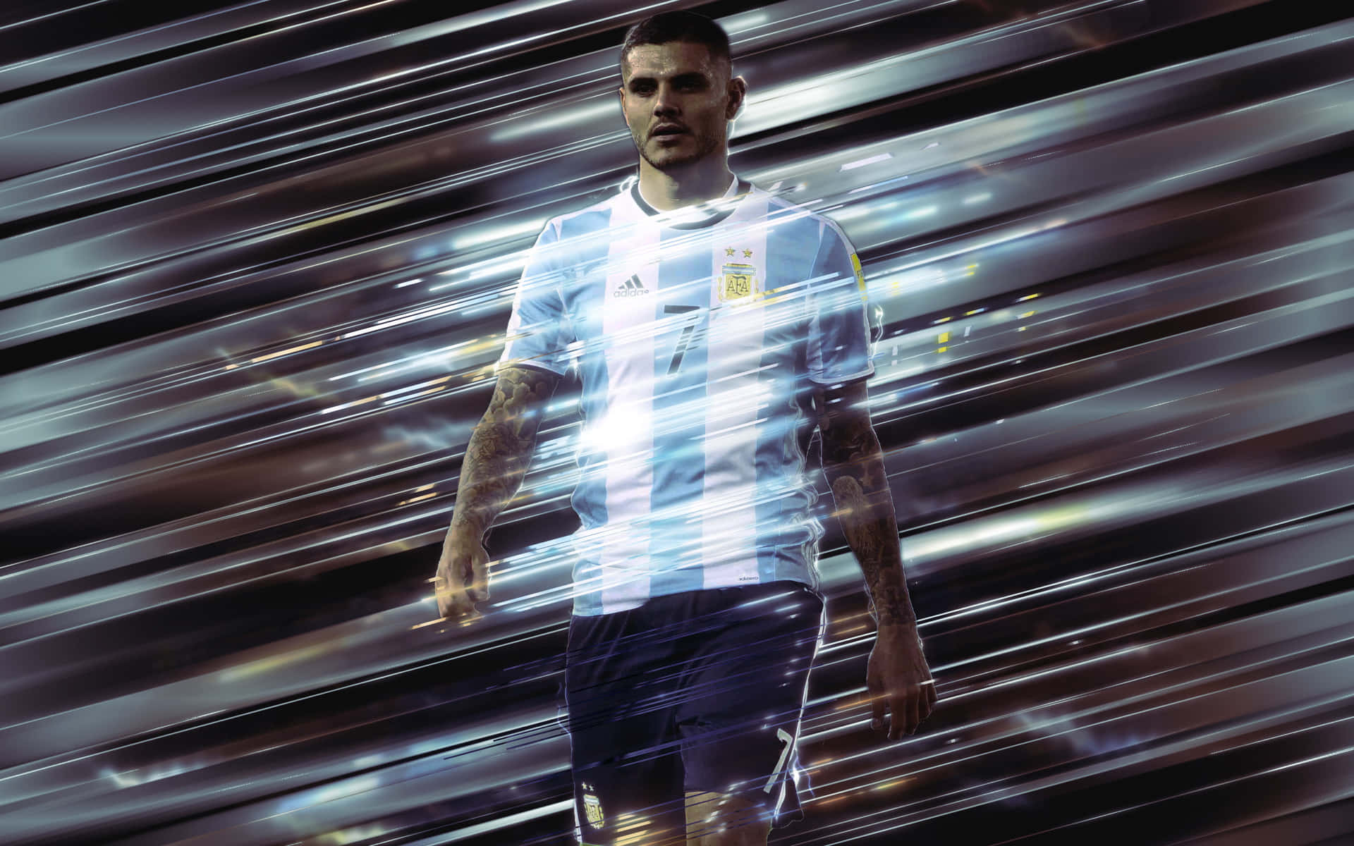 Mauro Icardi Argentina Kit Speed Effect Wallpaper