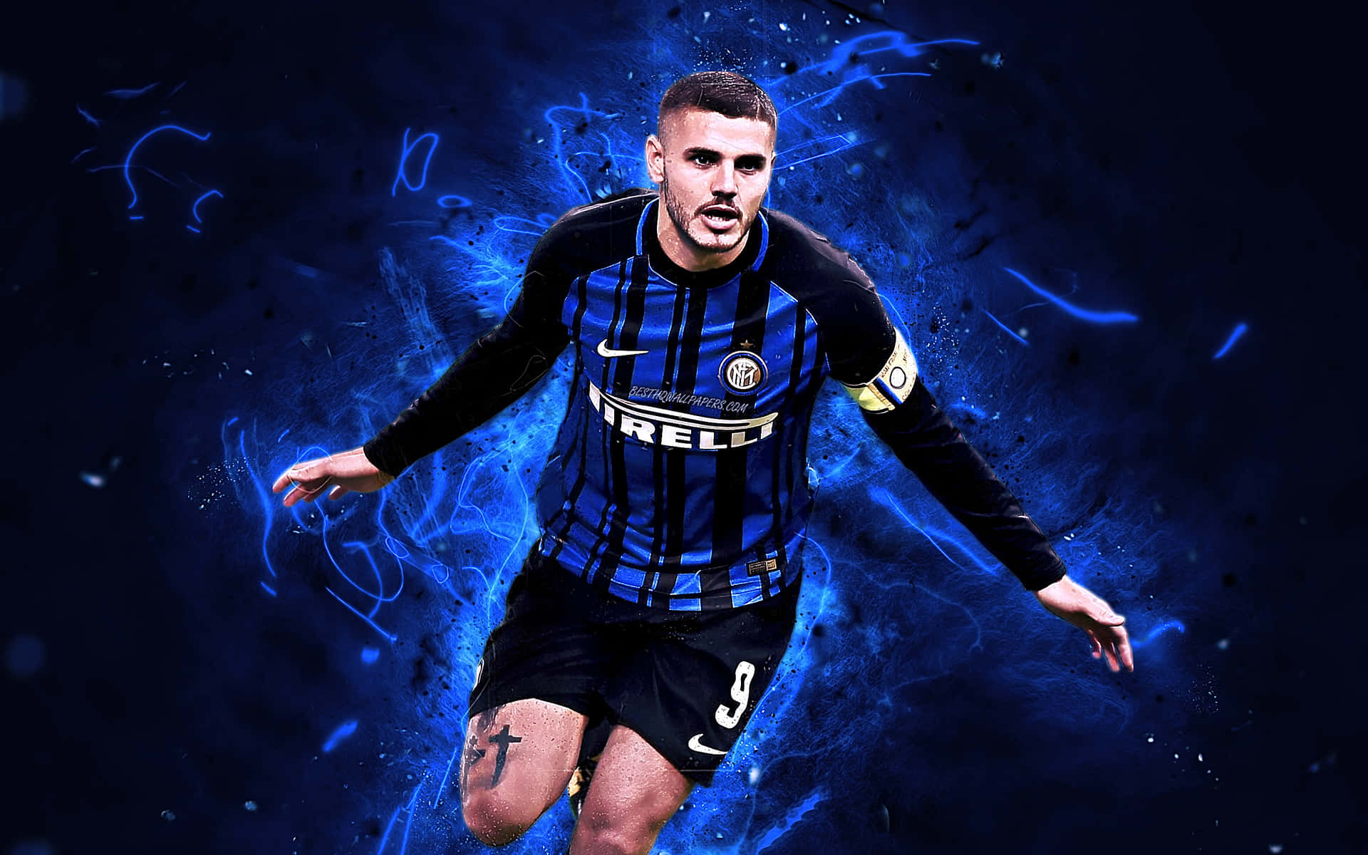 Mauro Icardi Inter Milan Artistic Background Wallpaper