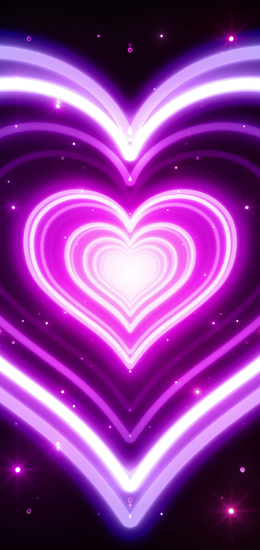 Mauve Heart Lights Abstract Wallpaper