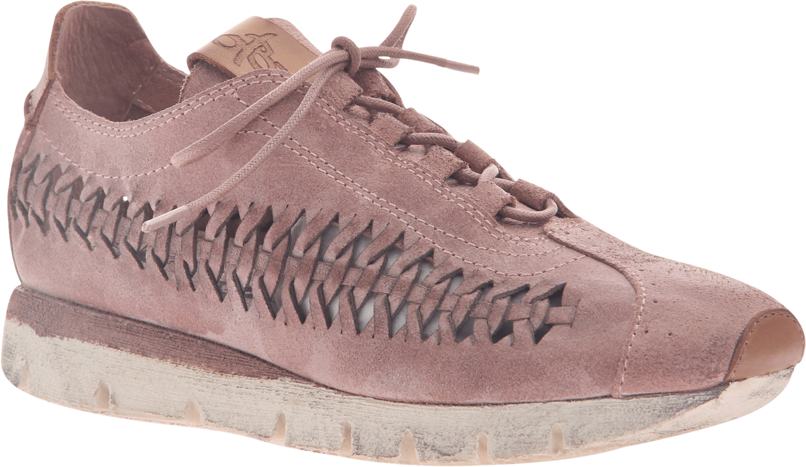 Mauve Suede Sneakerwith Unique Side Stitching.png PNG