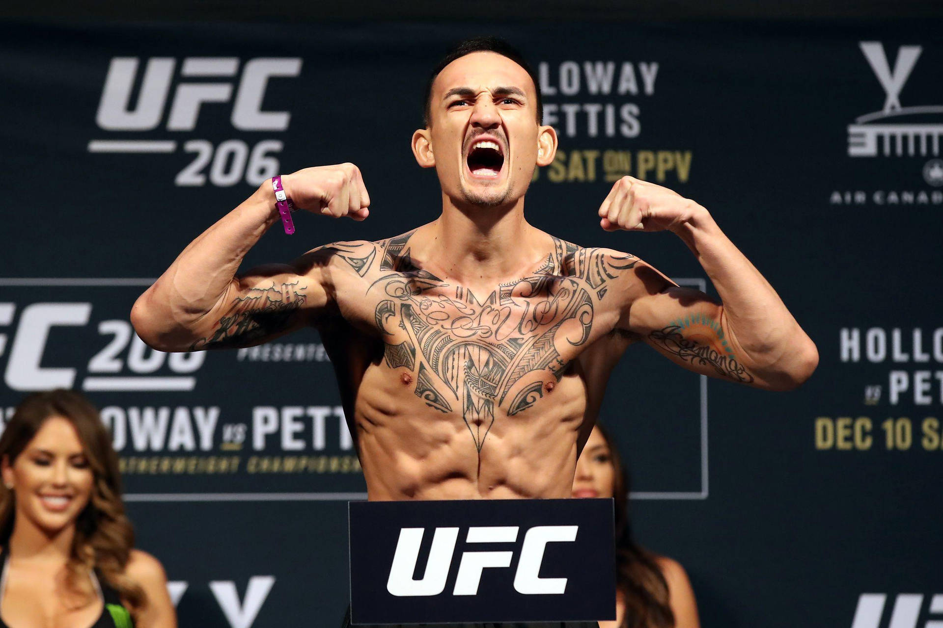 Max Holloway Screaming During Weigh In Wallpaper