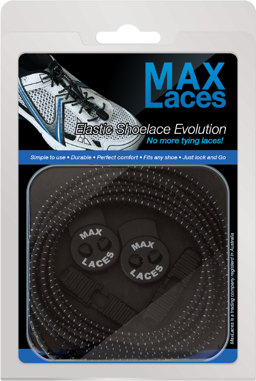 Max Laces Elastic No Tie Shoelaces Packaging PNG