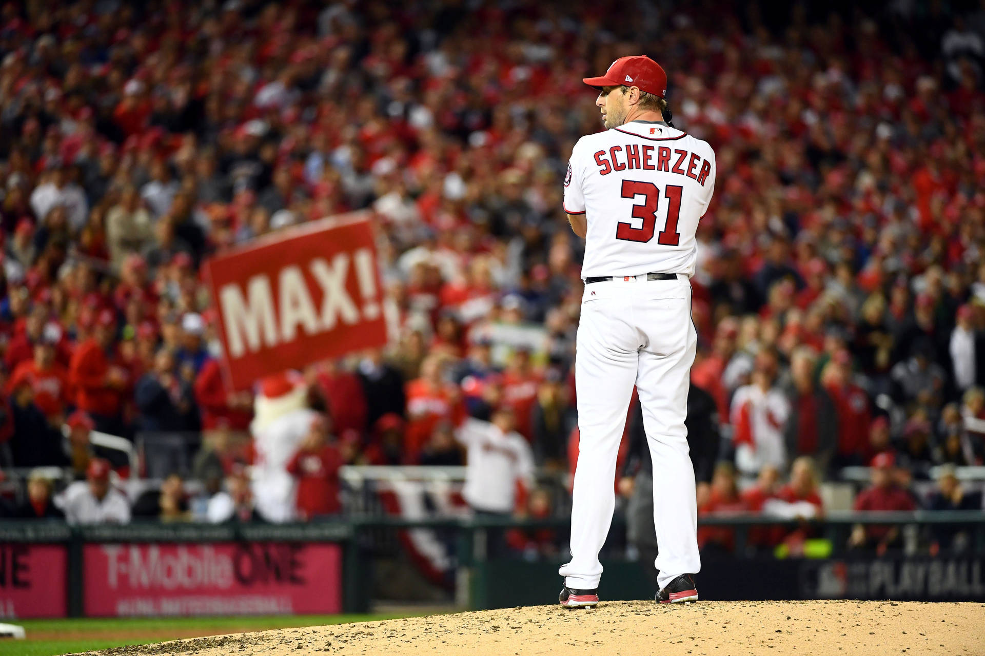 Download Max Scherzer At A Baseball Field Wallpaper
