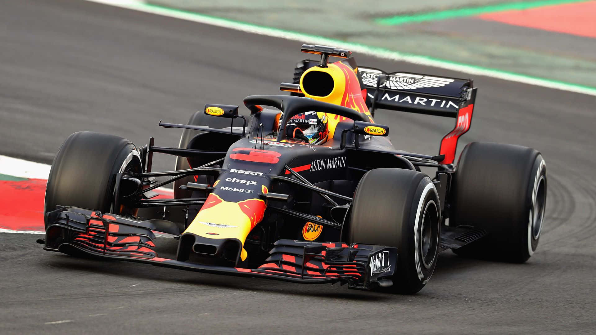 Max Verstappen Racing on Formula 1 Circuit
