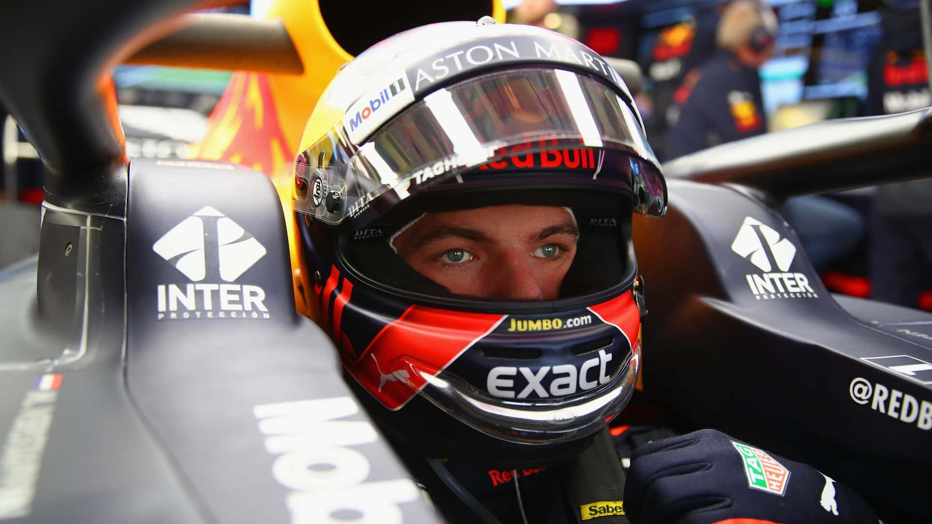 Max Verstappen racing on the track during a Formula 1 event