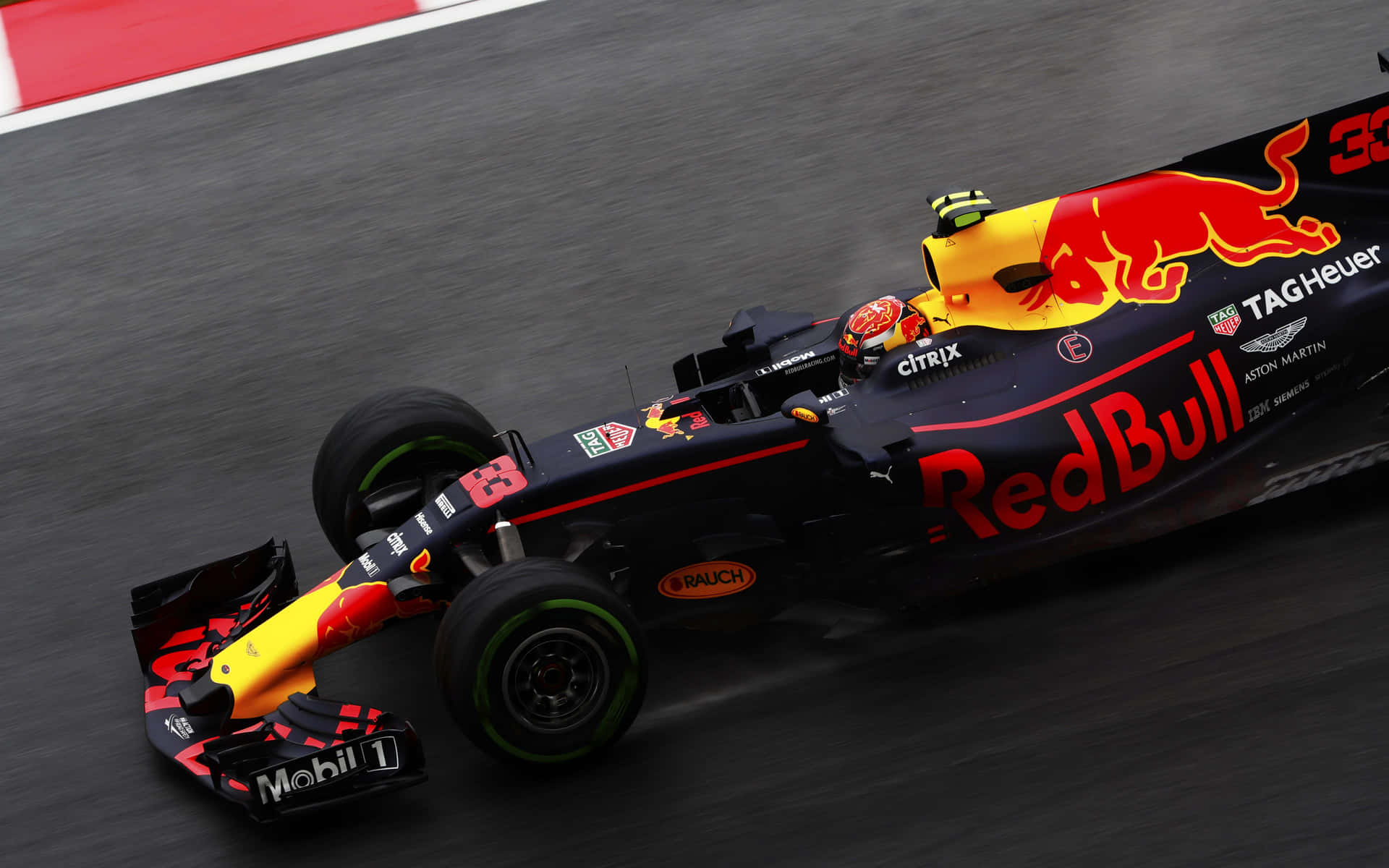 Max Verstappen racing on the track