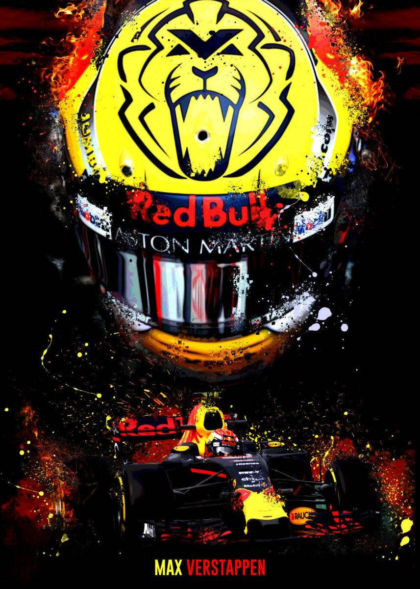 Dutch Sensation Max Verstappen Donning F1 Red Bull Racing Helmet Wallpaper