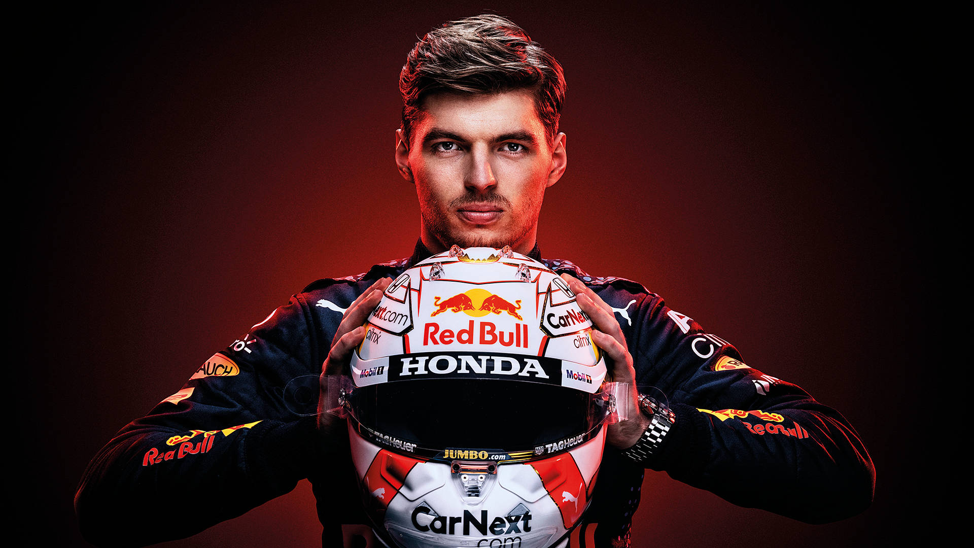Max Verstappen Red Bull Racing Helmet Wallpaper