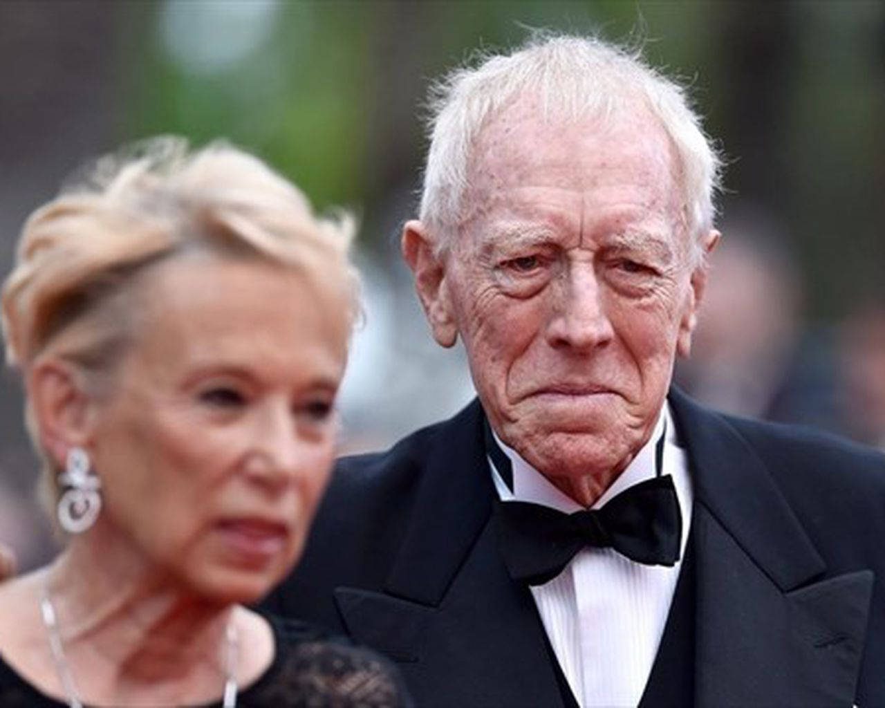 Max Von Sydow and Catherine Brelet at the Cannes Film Festival Wallpaper