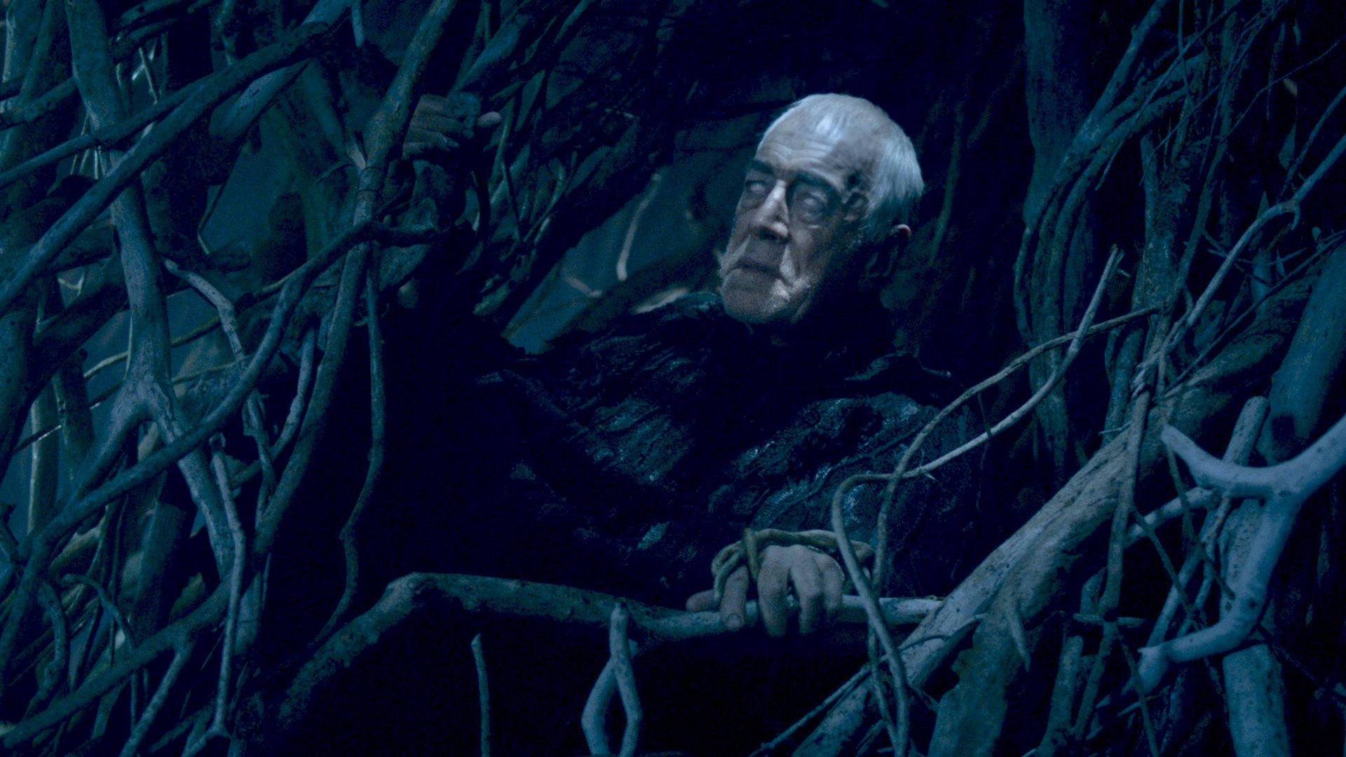 Max Von Sydow Holding Huge Root Background