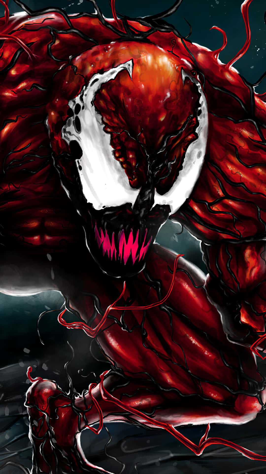 Maximum Carnage - Spider-Man and Venom against a horde of villains Wallpaper