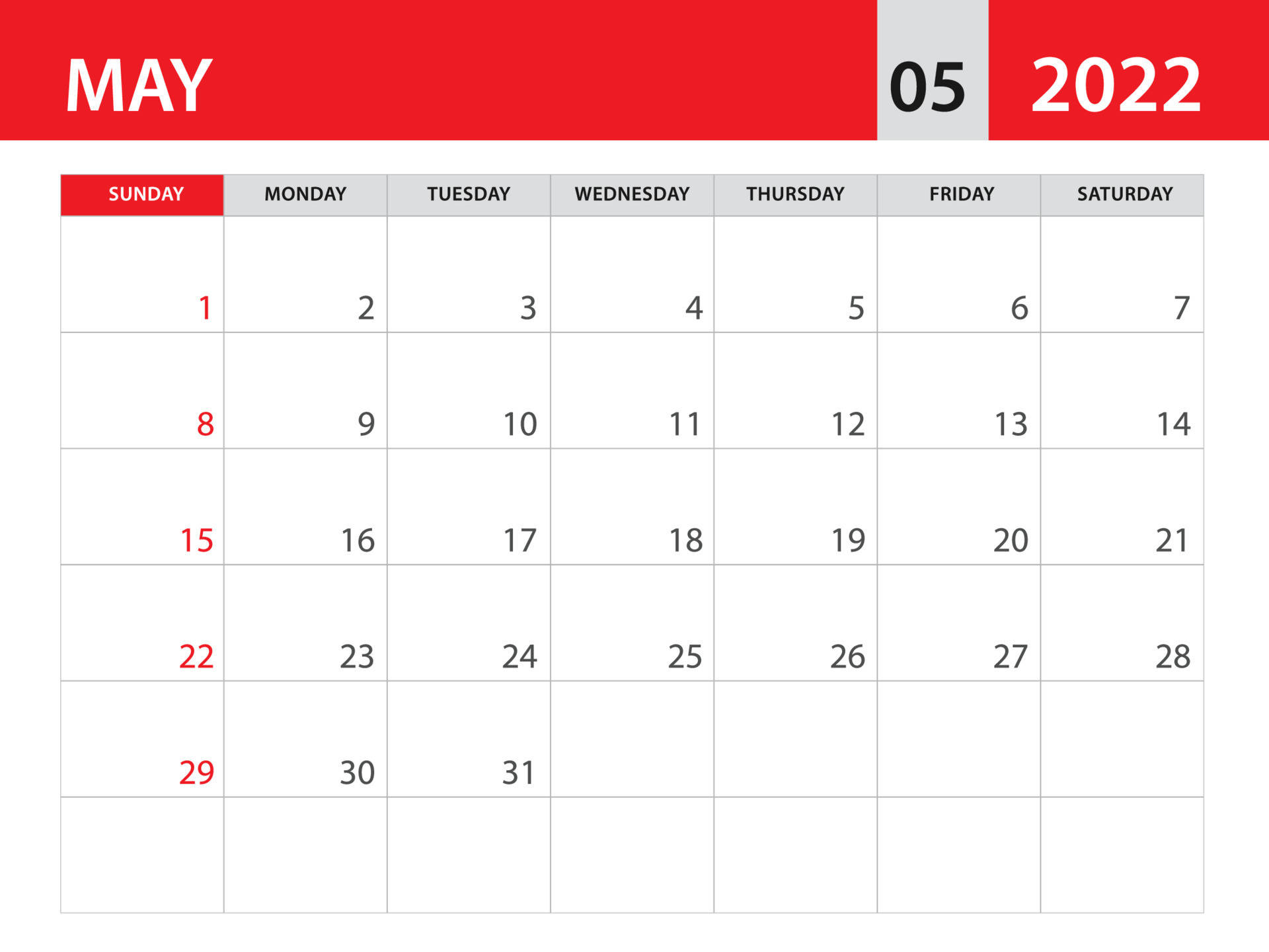 Et rød og hvidt kalender med maj måned Wallpaper