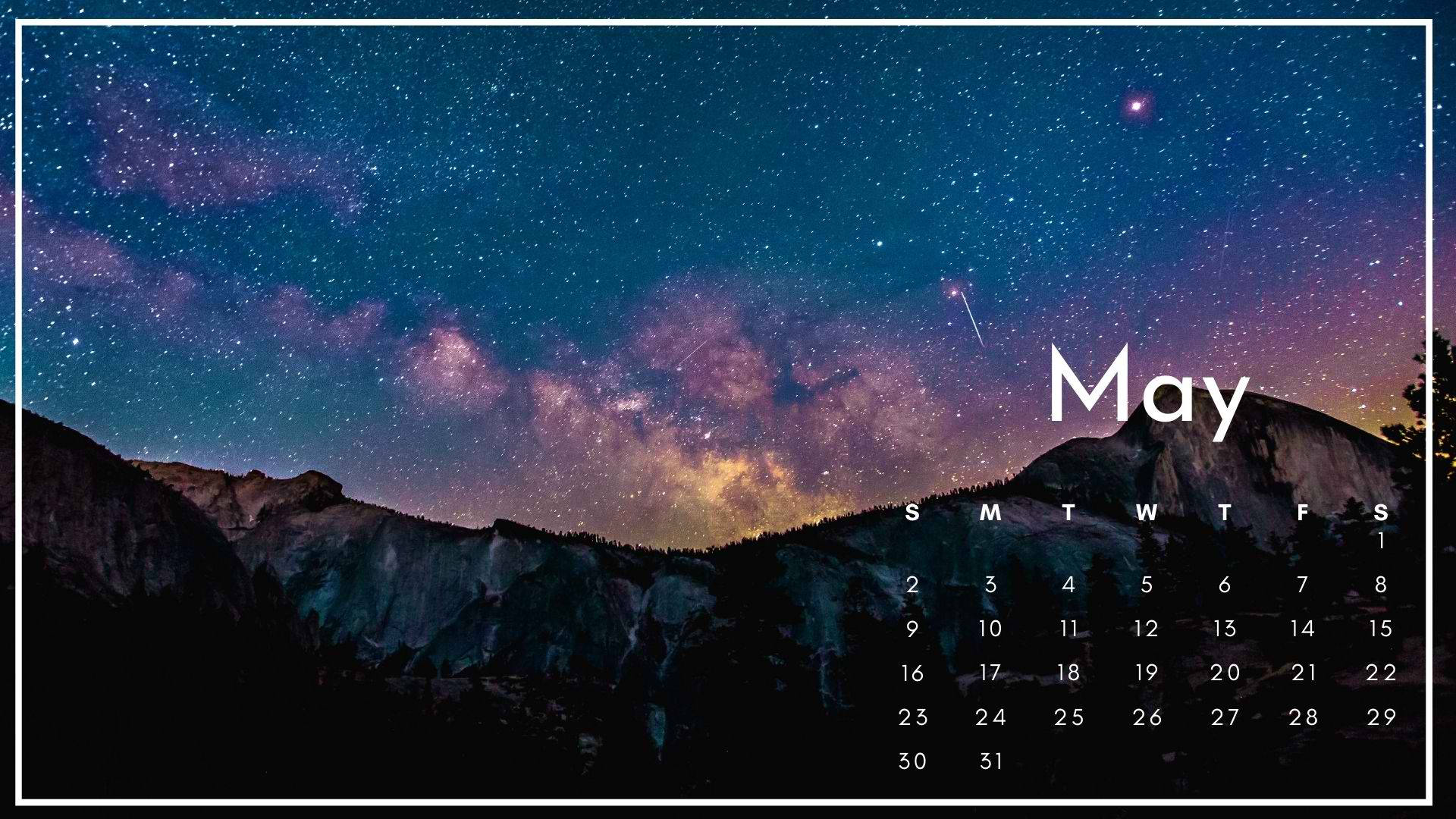 May Aesthetic Galaxy Calendar 2021