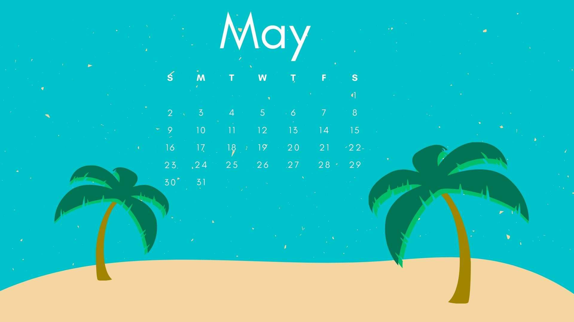 May Beach Island Calendar 2021