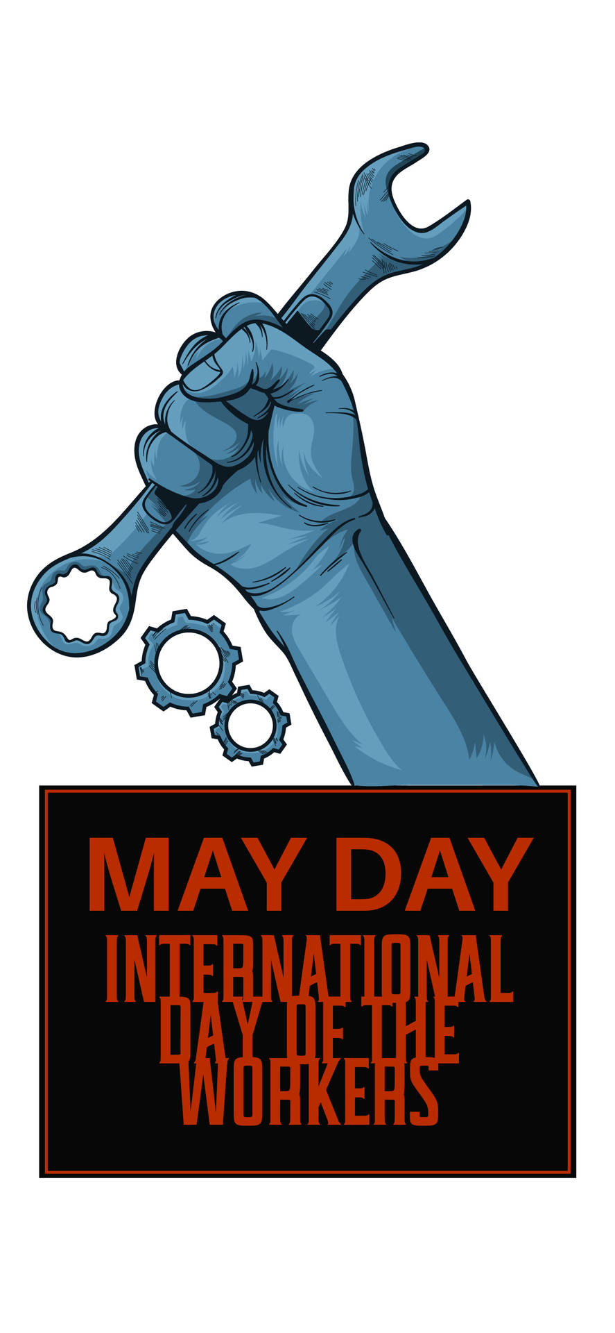 May Day Blue Fist Emblem Wallpaper