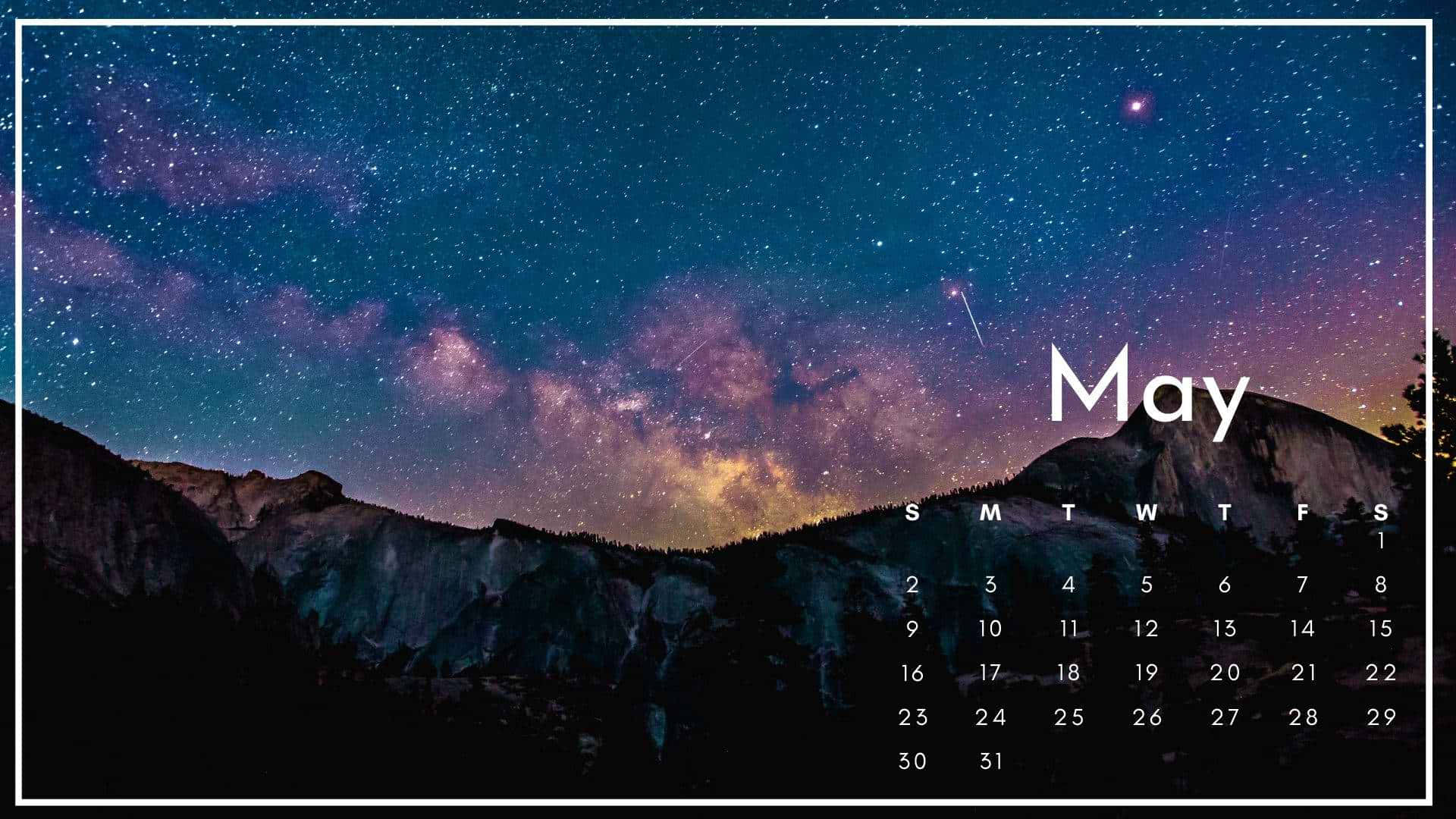 May Night Sky Calendar Wallpaper Wallpaper