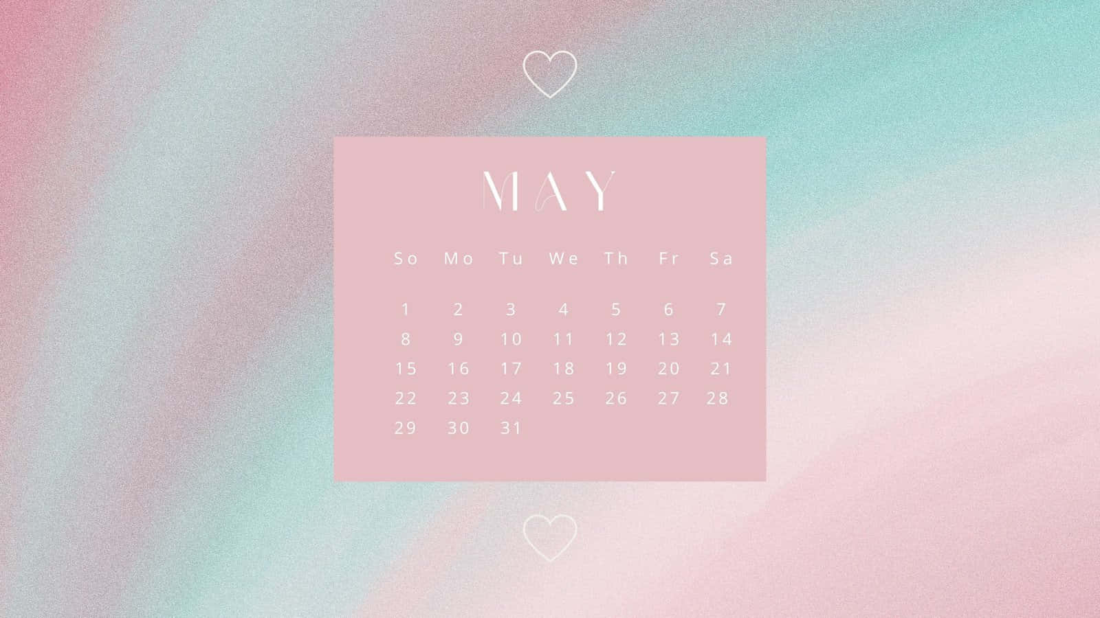May Pastel Calendar Aesthetic Wallpaper