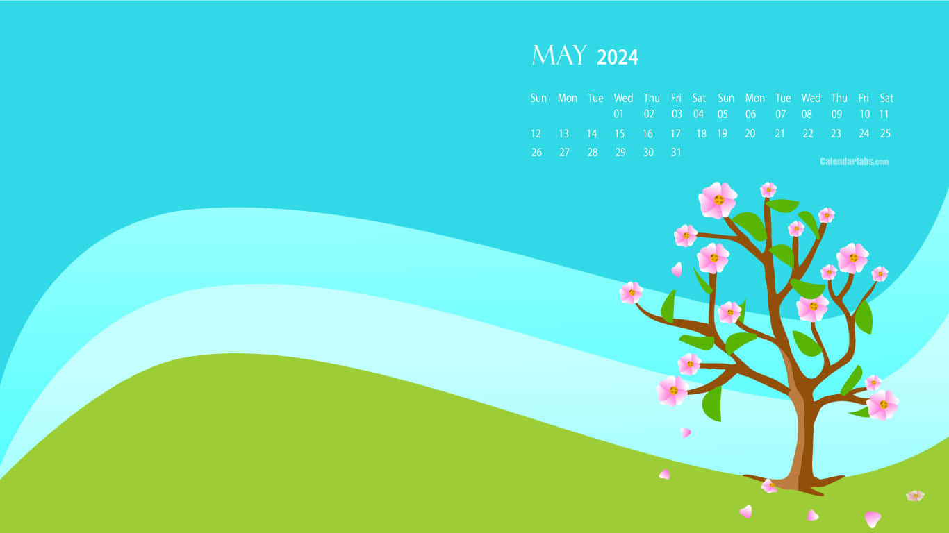 May2024 Floral Calendar Design Wallpaper