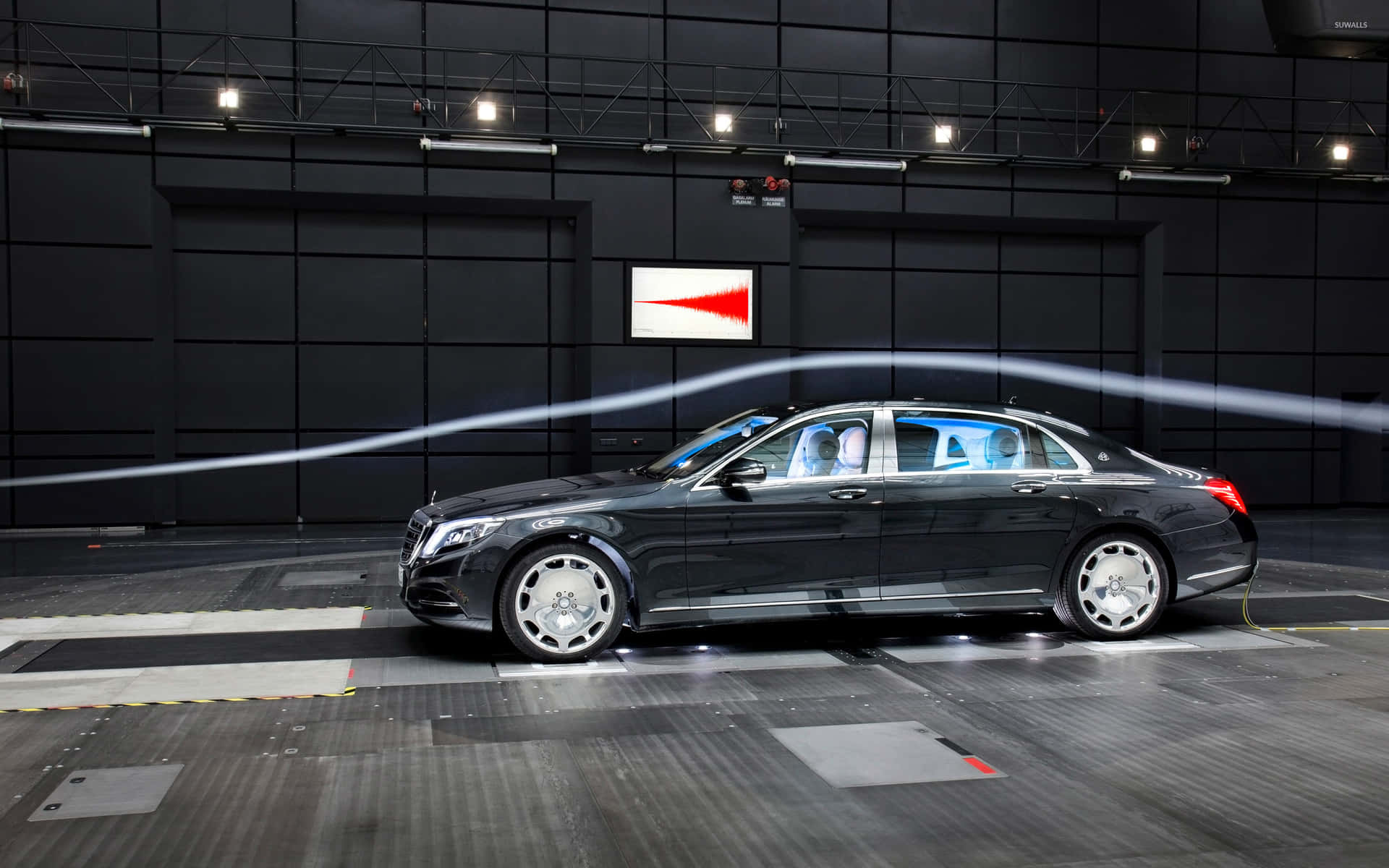 Maybach S600 Windtunnel Testen Achtergrond