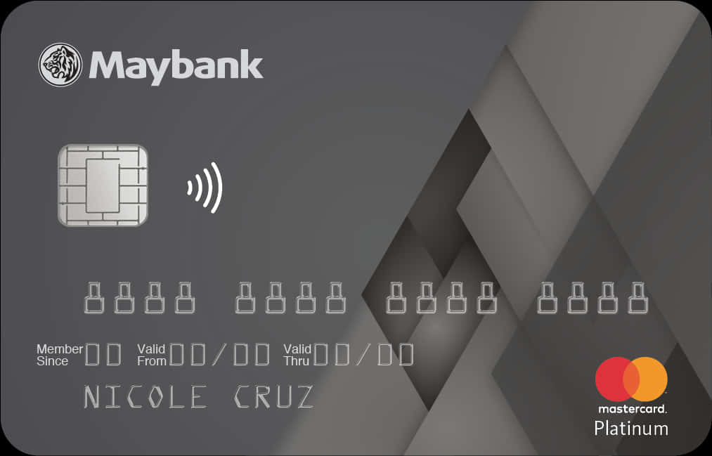 Maybank Platinum Mastercard Design PNG