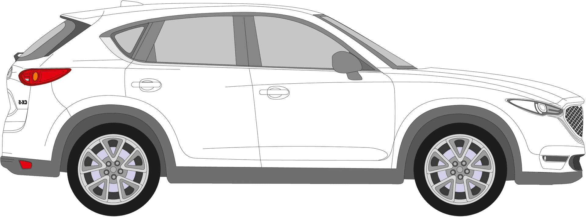 Mazda C X5 Side View Vector Illustration PNG