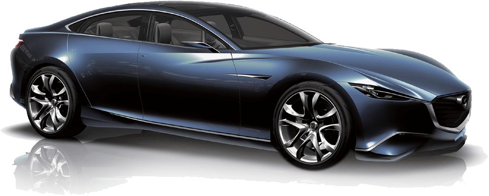 Mazda Concept Car Blue Side View PNG