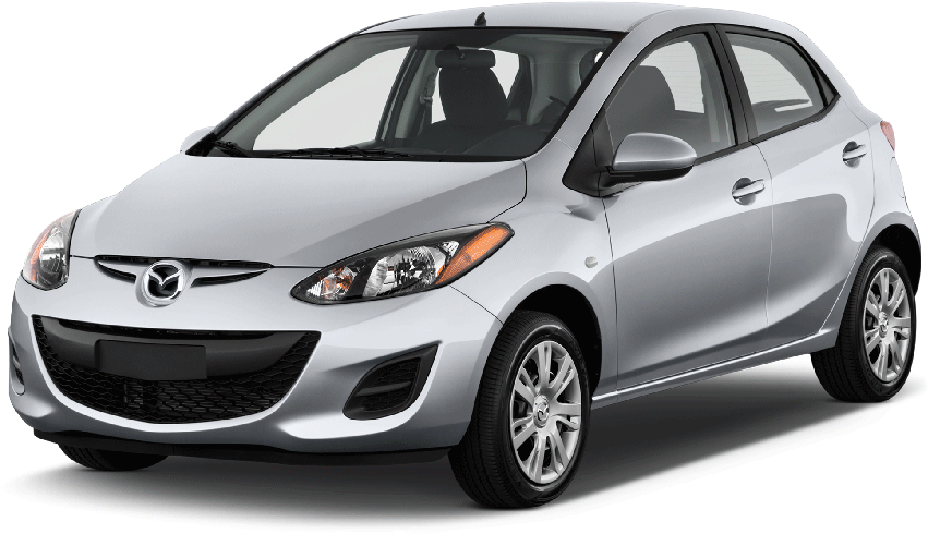 Mazda2 Silver Hatchback Profile View PNG