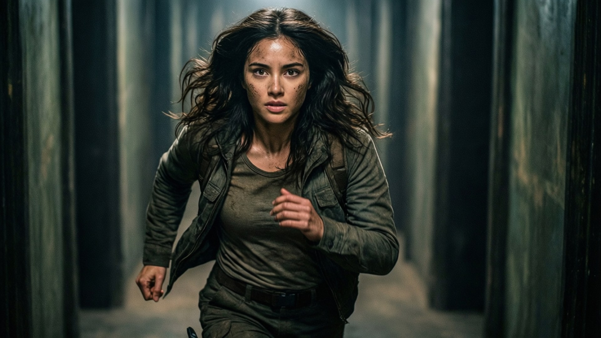 Kaya Scodelario i en actionpositur inspireret af Maze Runner.