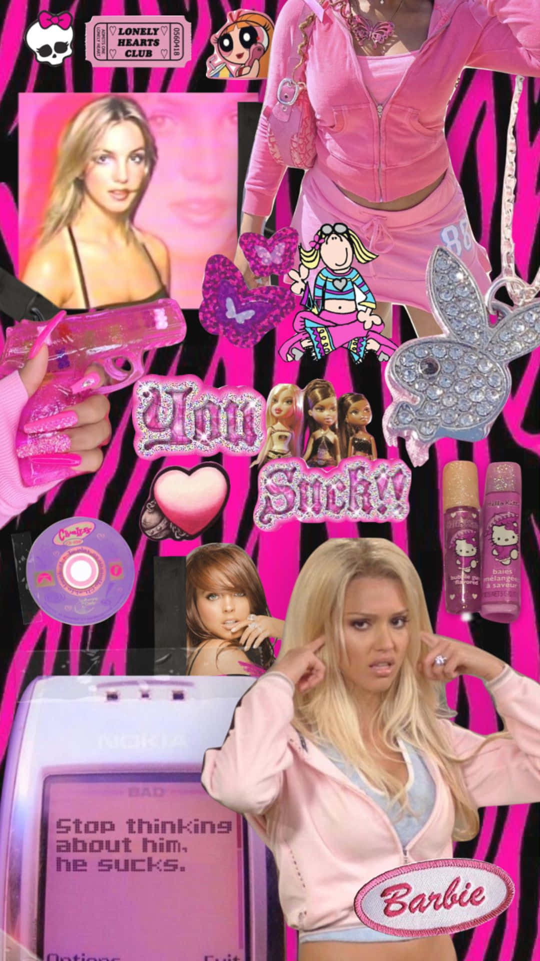 Mc Bling Aesthetic Collage Pink Overload Wallpaper