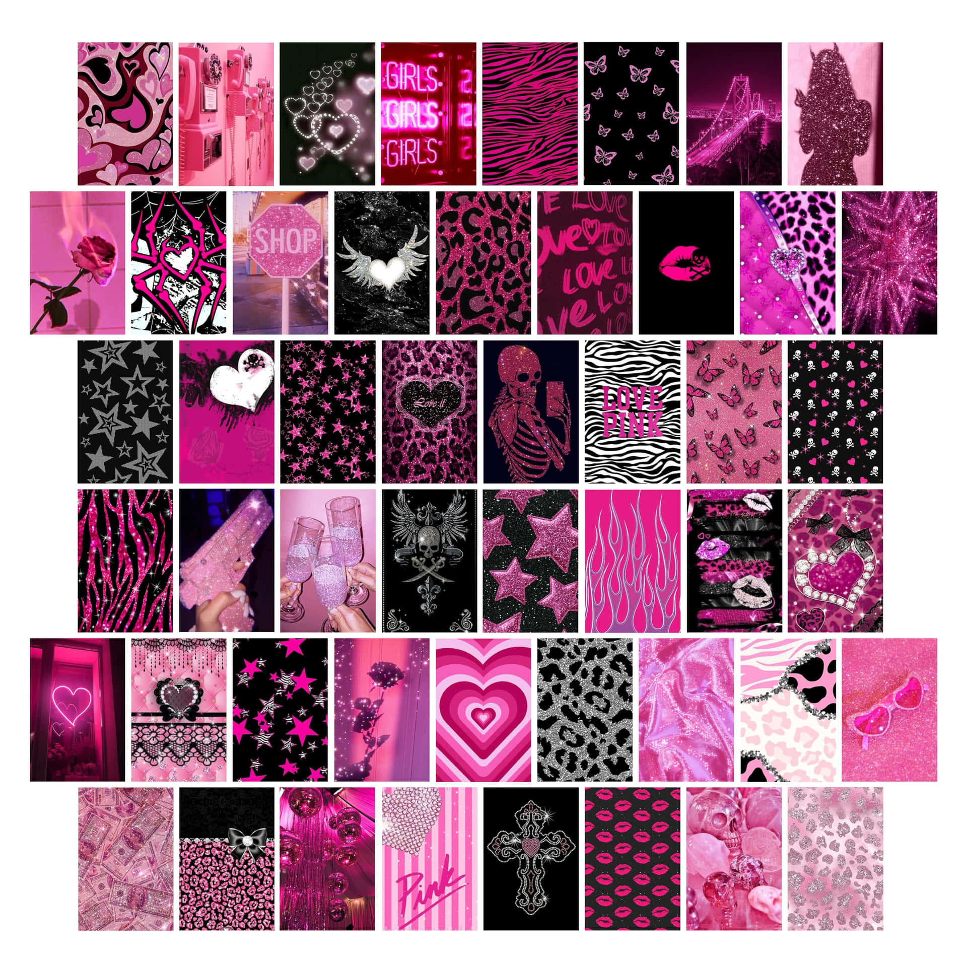 Mc Bling Aesthetic Collage Pinkand Black Wallpaper