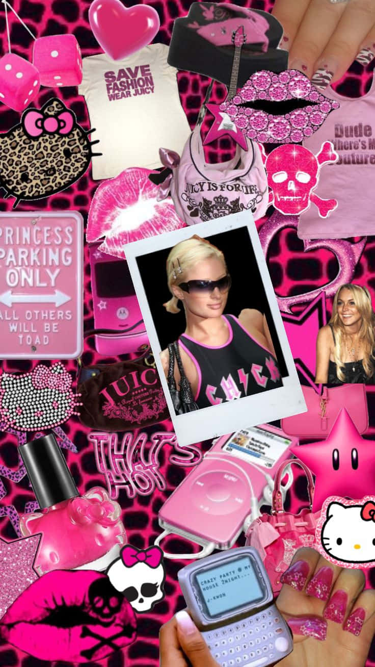 Mc Bling Era Collage Pink Aesthetic Wallpaper