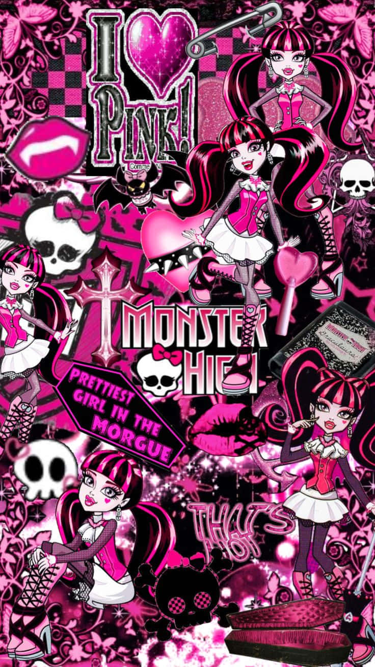 Mc Bling Monster High Collage Pink Aesthetic Wallpaper
