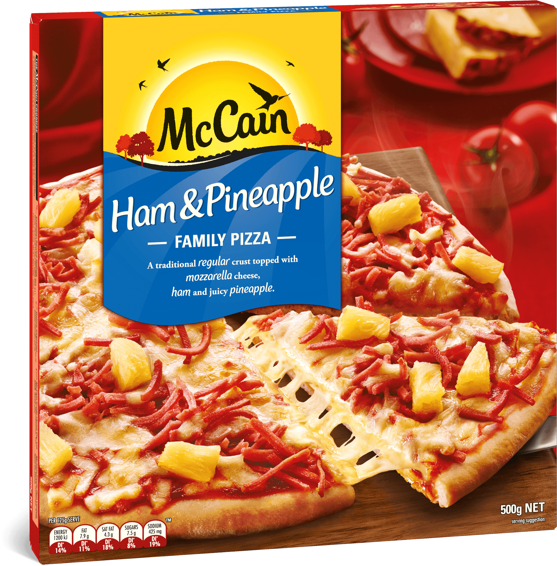 Mc Cain Hamand Pineapple Family Pizza Box PNG