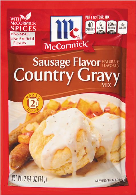Mc Cormick Sausage Flavor Country Gravy Mix Package PNG