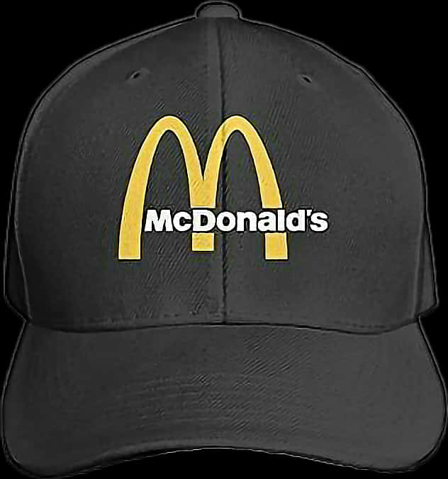 Mc Donalds Branded Black Cap PNG