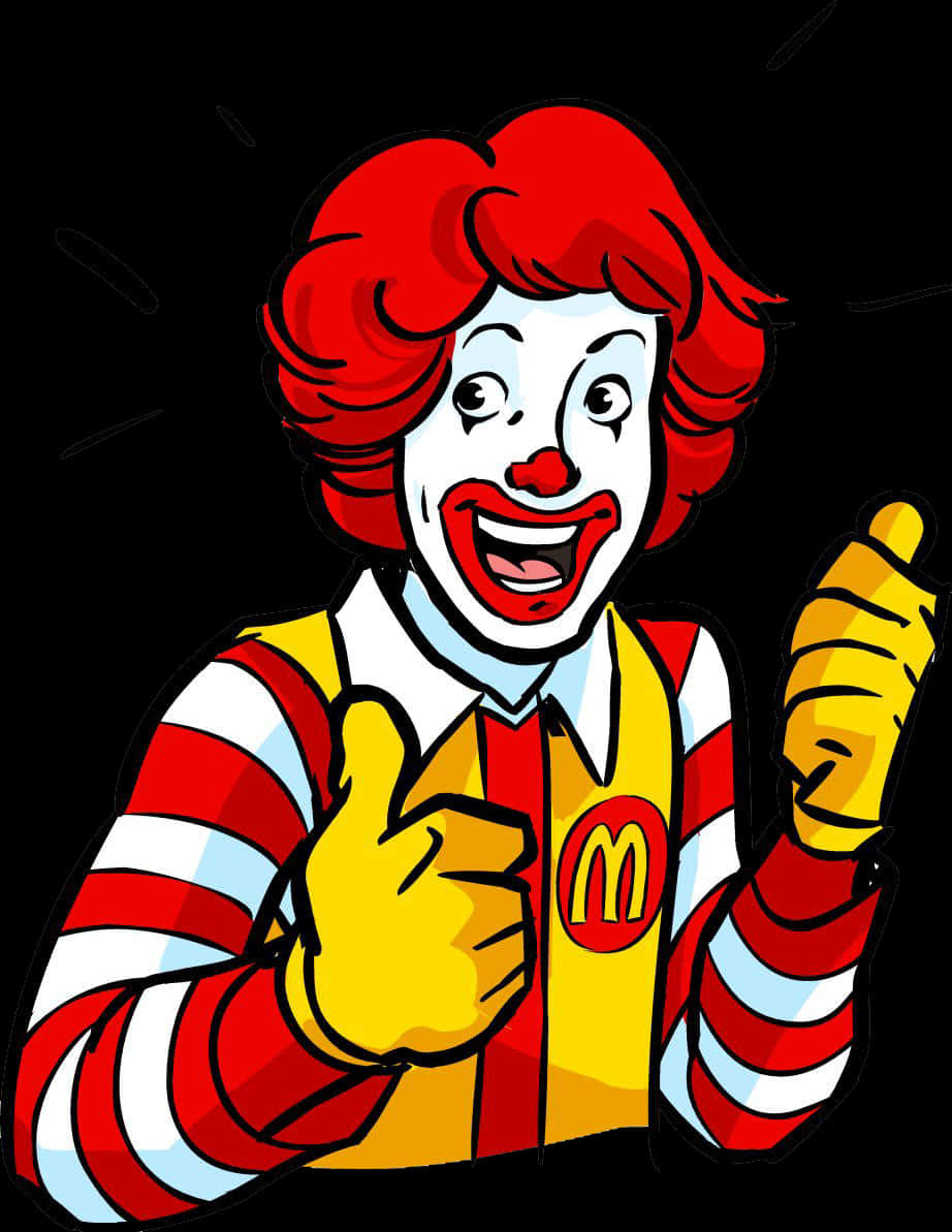 Mc Donalds Clown Character Thumbs Up PNG