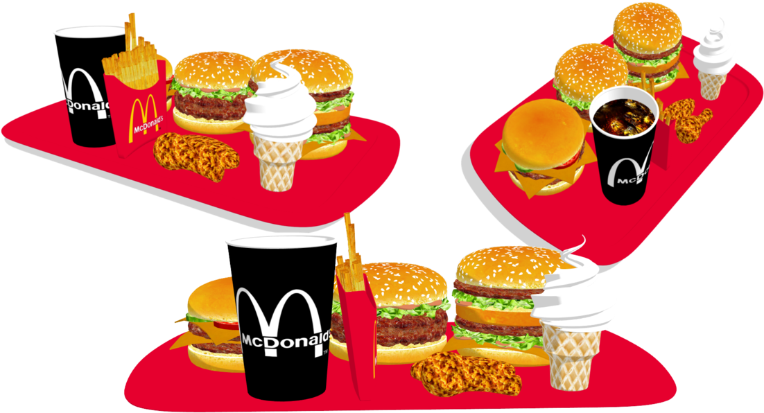 Mc Donalds Food Items Collage PNG
