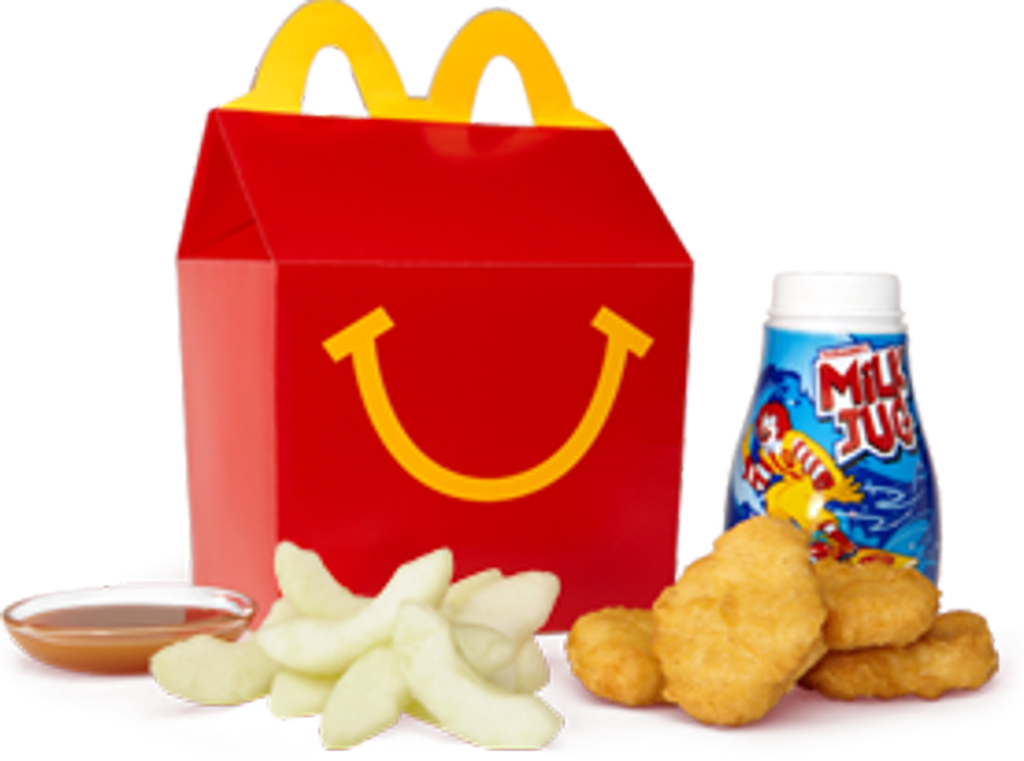 Mc Donalds Happy Mealwith Nuggetsand Milk PNG
