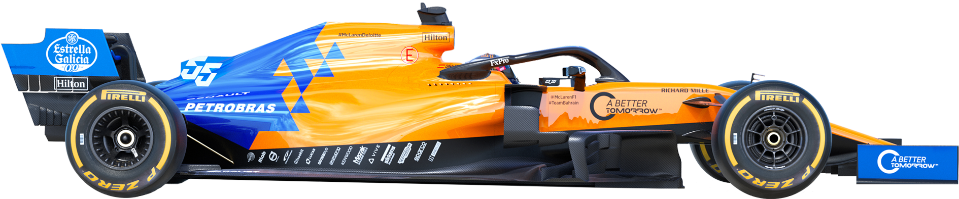 Mc Laren F1 Racing Car Side View PNG