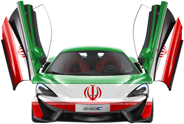 Mc Laren540 C Iranian Flag Design PNG