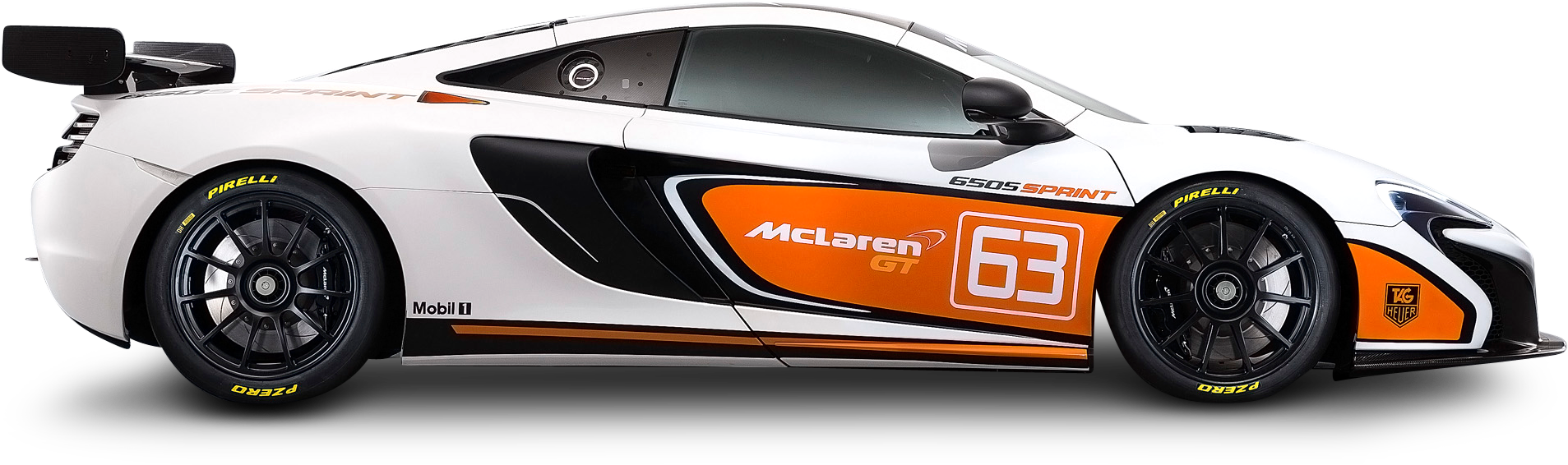 Mc Laren650 S Sprint Racing Car Side View PNG