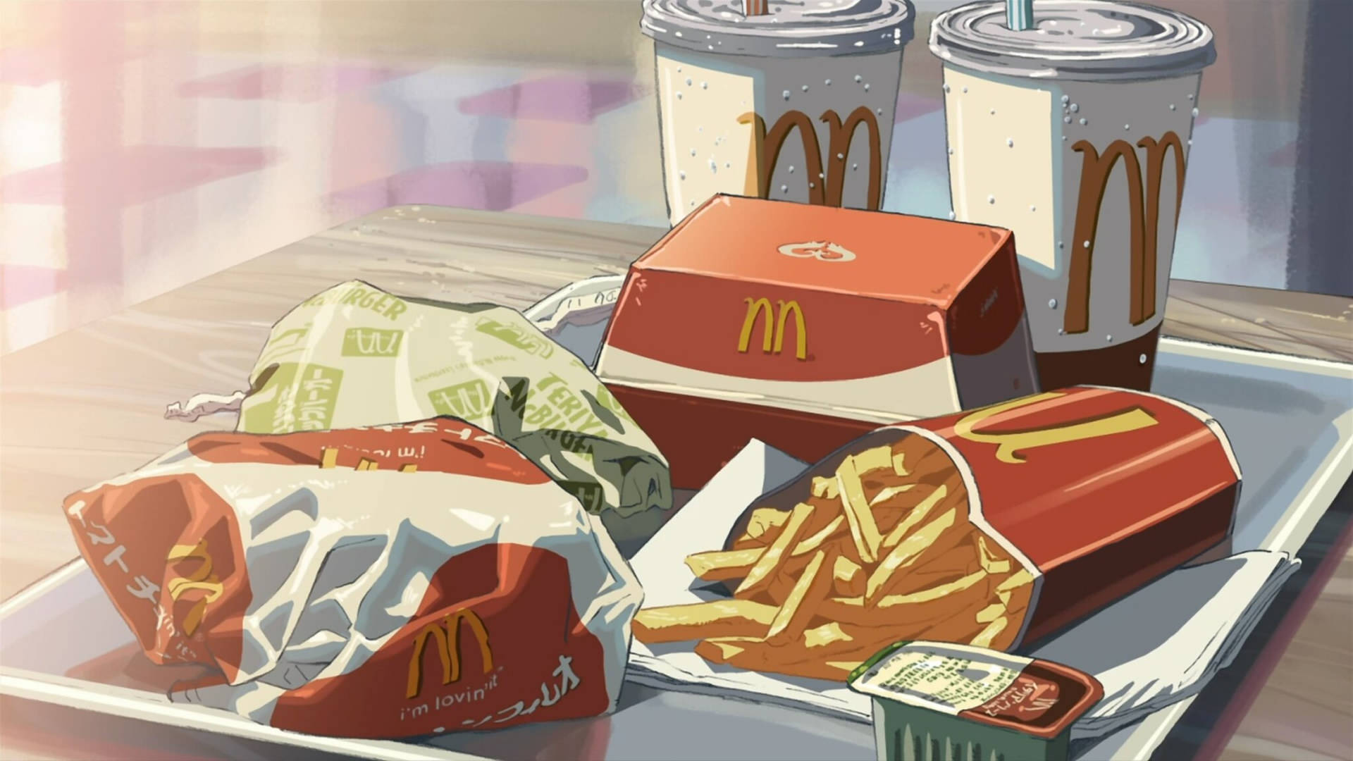 McDonald's Happy Meal with Iconic Mascots Wallpaper