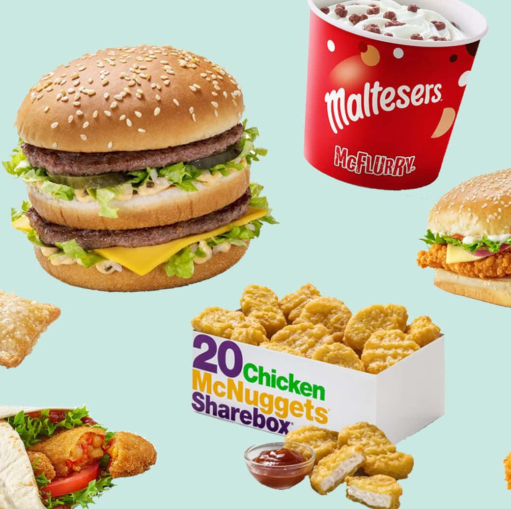 A Variety Of Fast Food Items Are Shown