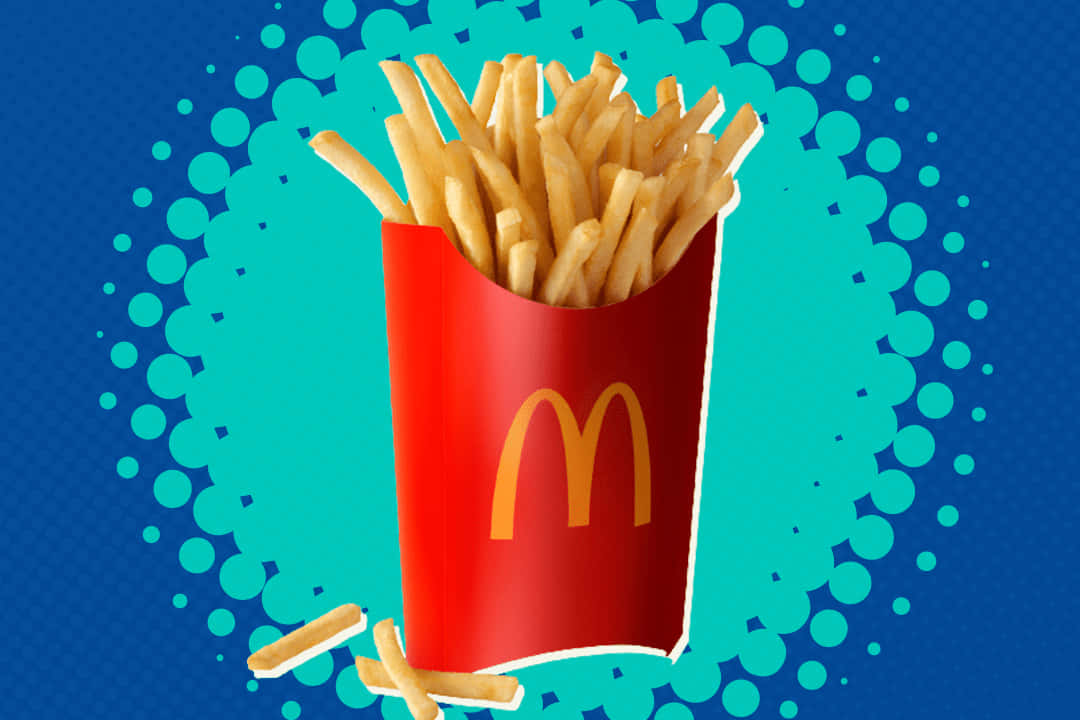 Mcdonald's French Fries On A Blue Background
