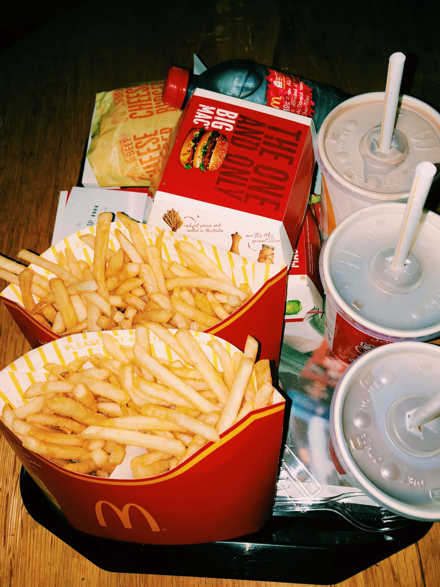 Large Fries With Drinks Mcdonalds Food Picture
