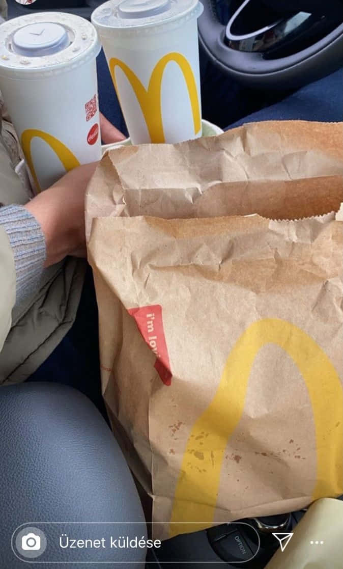 Paper Bag Of Mcdonalds Food In Car Picture